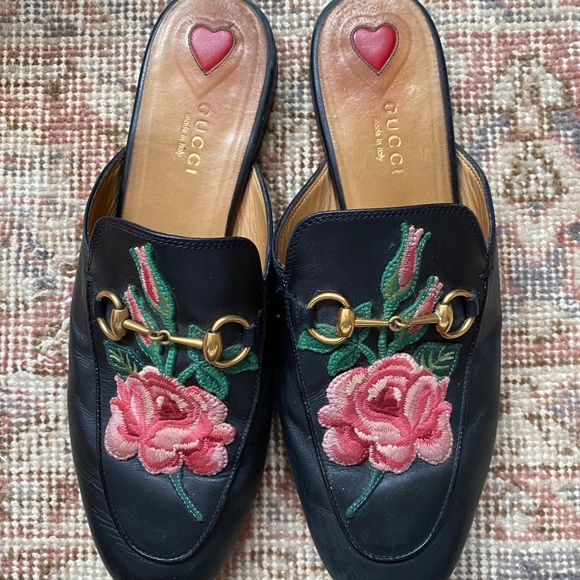 Gucci Princetown Loafer Mule with Flower Rose - Picture 6 of 8